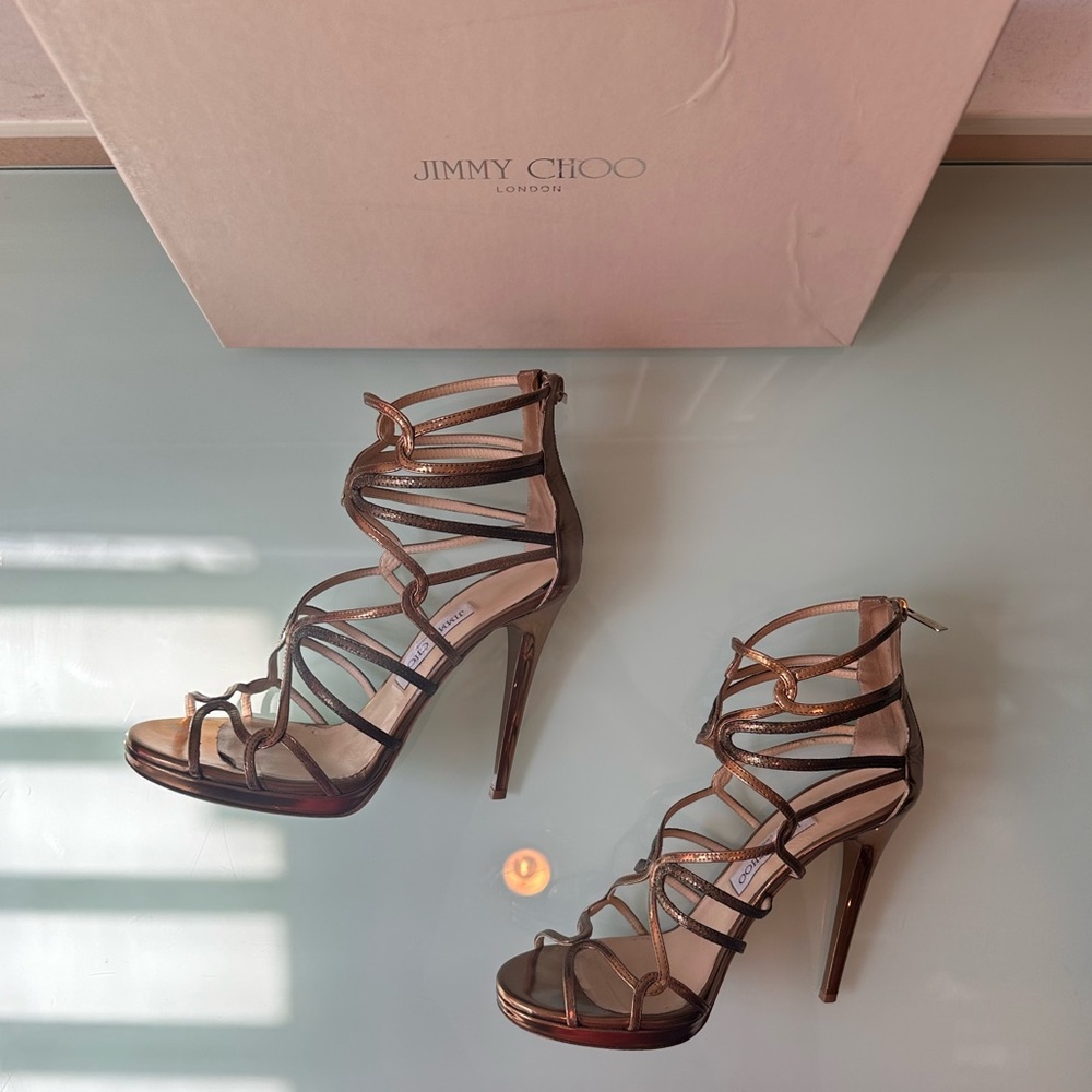🎉HPx2🎉 Jimmy Choo High Heel Caged Sandals - Picture 4 of 9